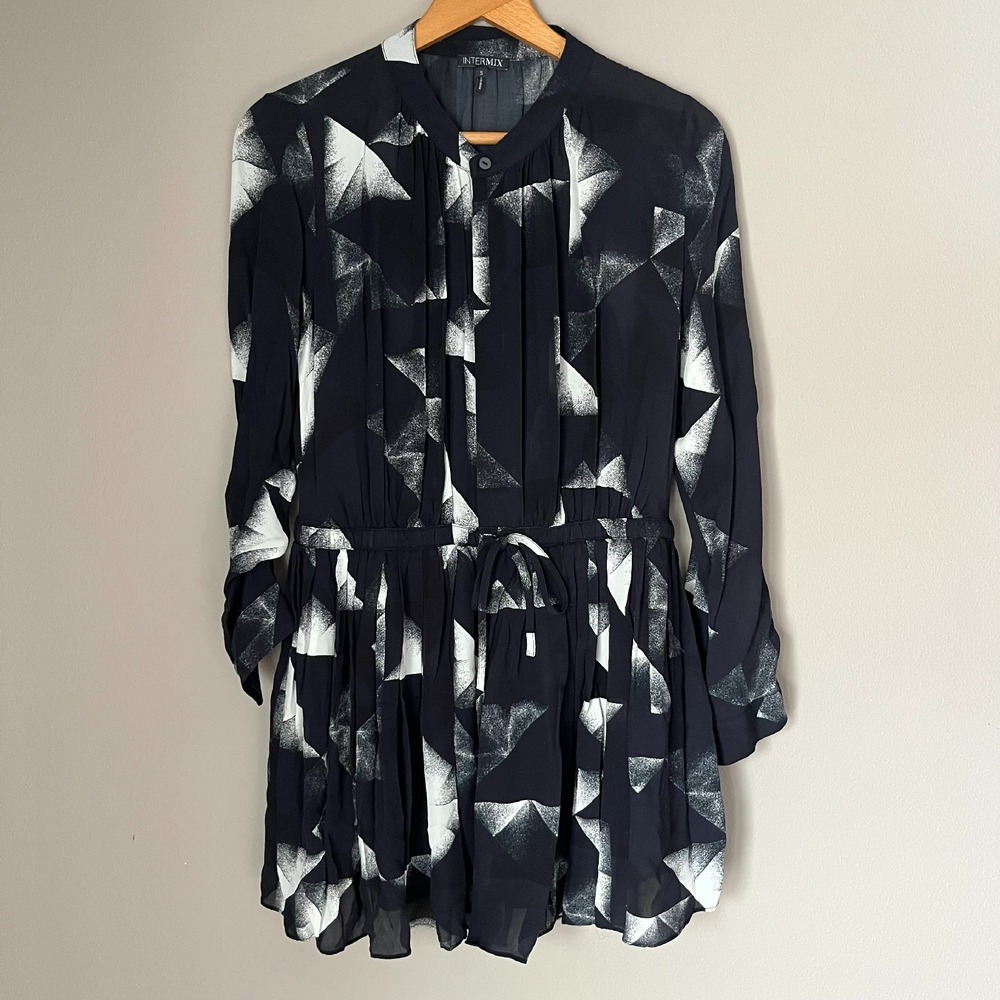 Intermix Black 100% Silk Dress Size Small Long Sleeve Event Special‎ Occasion